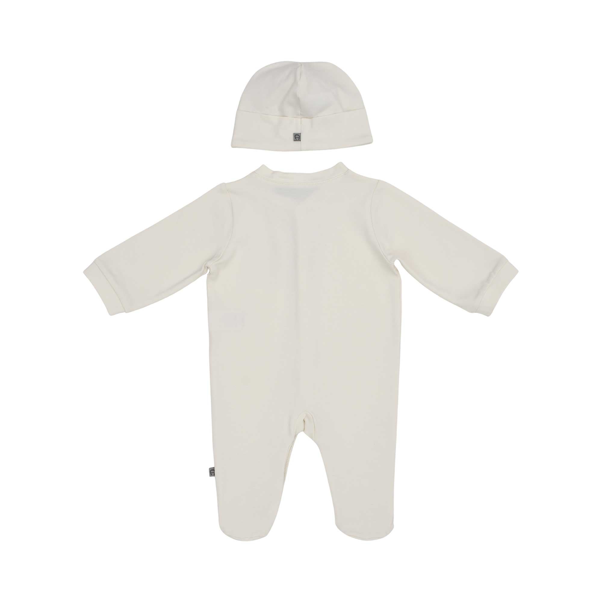 Aigner Kids Newborn’s Set of Sleepsuit & Hat in White with Gold Logo – Shop the Latest Online
