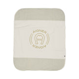 Aigner Kids Newborn’s White Blanket with Gold Logo – Available for Online Purchase