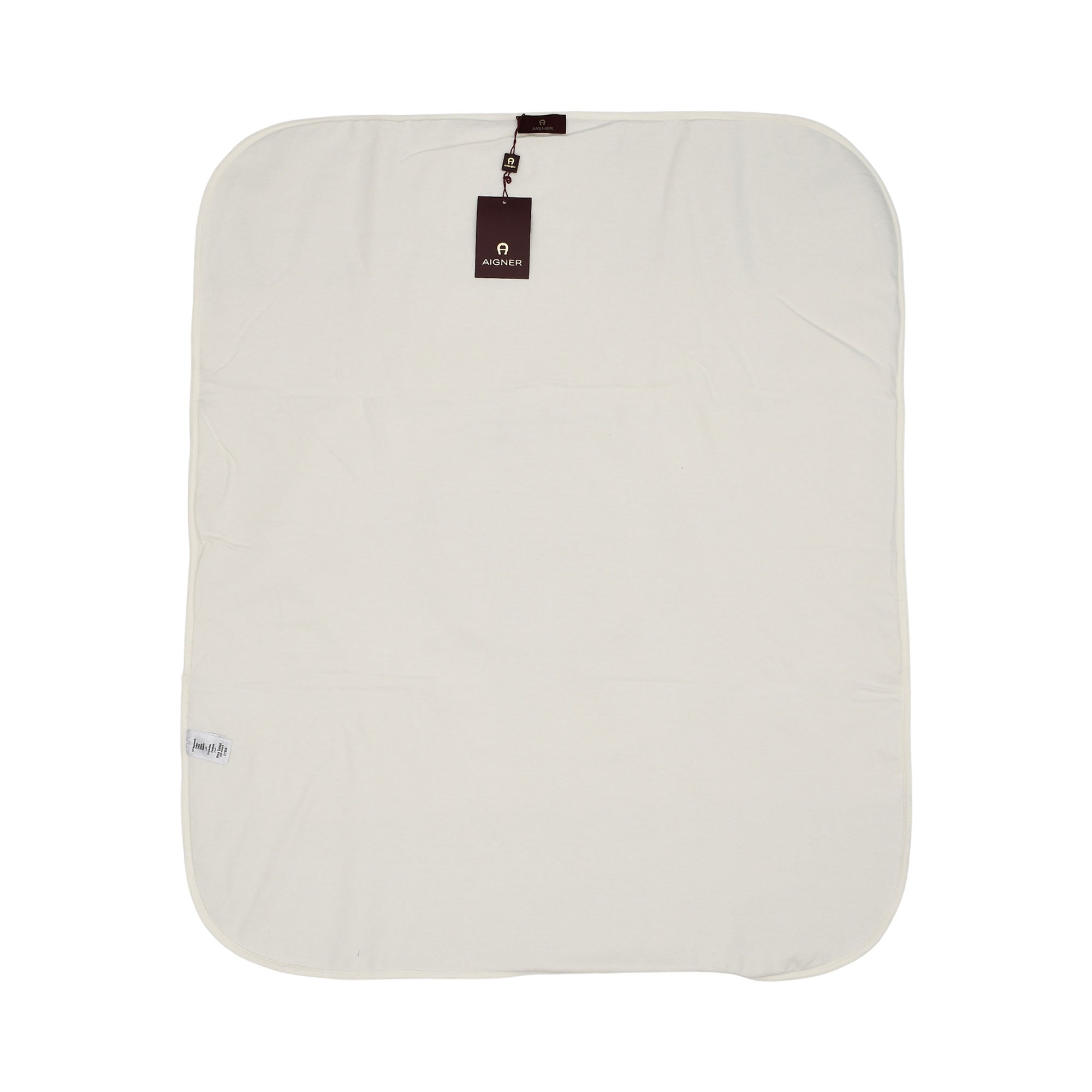 Aigner Kids Newborn’s White Blanket with Gold Logo – Available for Online Purchase