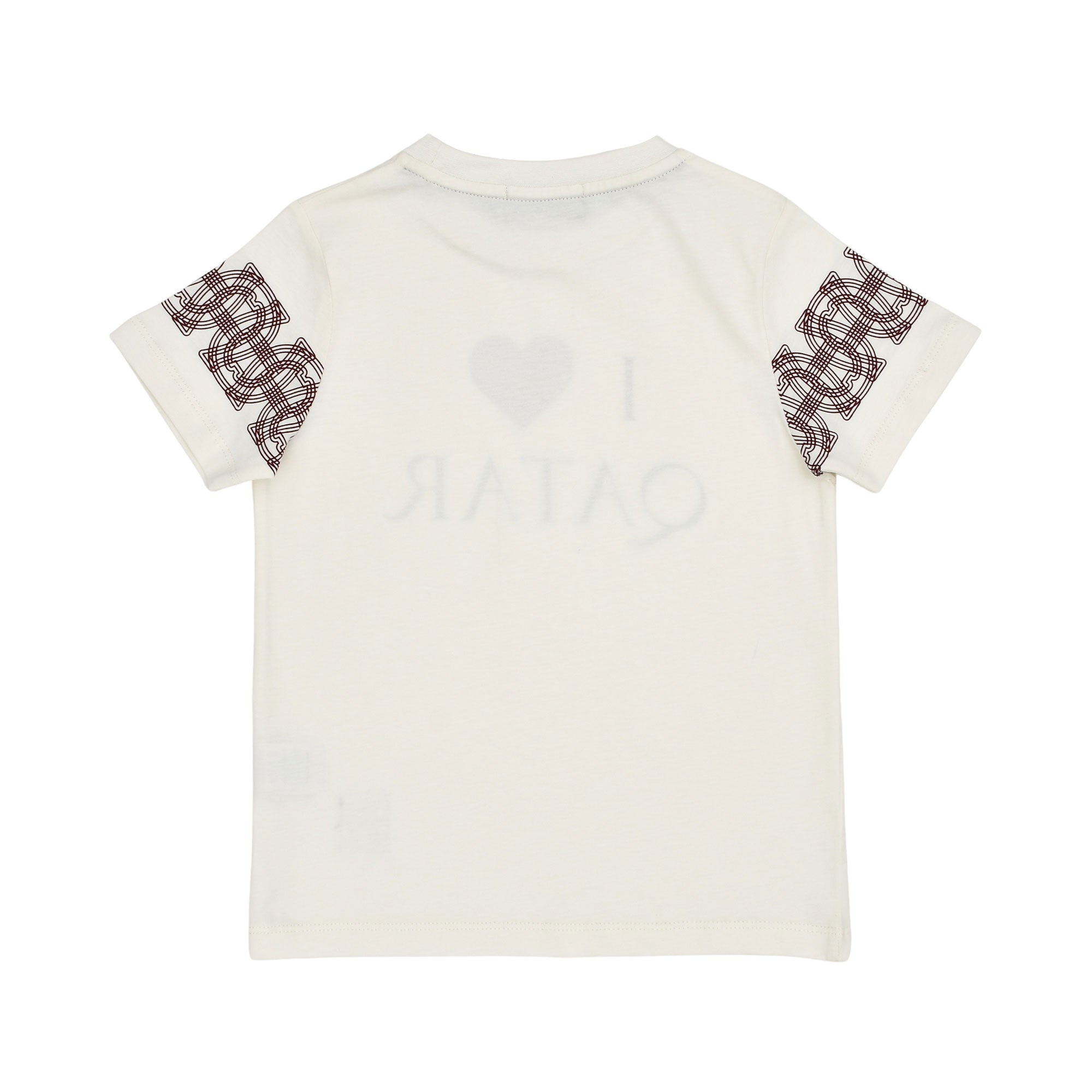 Aigner Kids White T-Shirt with “I Love Qatar” Print and Logo Details – Shop the Latest Online
