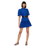 Leo Lin Women's Alice Lace Short Sleeve Lapis Mini Dress
