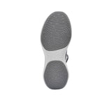 Elevated three-quarter perspective of the pair of Allbirds sneakers, highlighting the integrated grey sock-like stretch collar and neutral palette.
