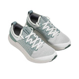 Top-down overhead view of the Allbirds Tree Flyer sneakers displaying the insoles, integrated sock-like collars, and lacing system.