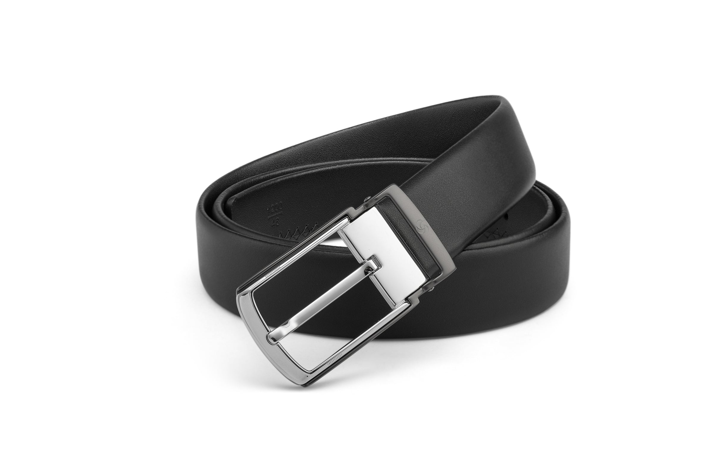 Samsonite AAMIR II Bizctr Black Leather Formal Belt with Metal Buckle