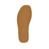 Full bottom view of the Antonio sandal outsole, featuring a honey-colored rubber traction tread patterned with tight geometric lines and centered brand detailing against a white background.