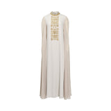 Aquillora Women's Beige Embellished Kaftan with Gold Detailing — Shop the Latest Online