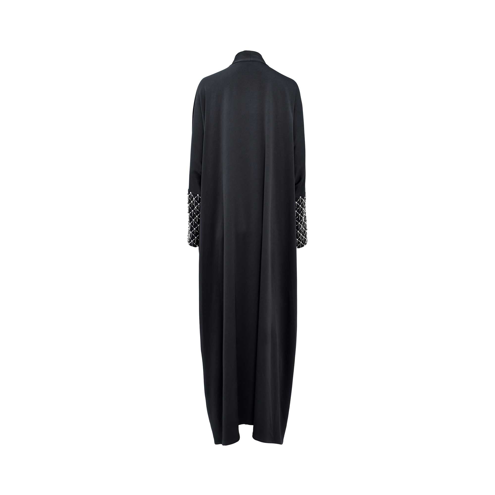 Aquillora Women's Black Abaya with Embellished Sleeves — Available for Online Purchase