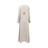Aquillora Women's Light Beige Embroidered Abaya with Golden Detailing — Find Online Today
