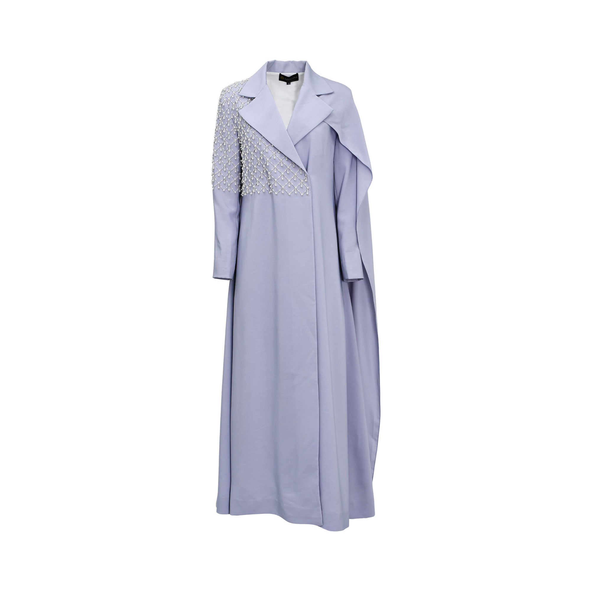 Aquillora Women's Light Blue Embellished Abaya with Pearl Detailing — Order Online Today