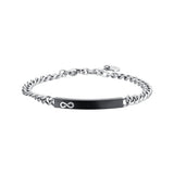 سوار لوكا بارا للرجال من الفولاذ مع لوحة IP سوداء مع إنفينيتي