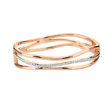 Buckley London Bayswater Bangle Two Tone Rose + Rhd Rose Gold Two Tone