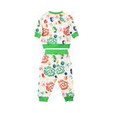 Baby Elephant Kids Girl's White & Multi-color Jogging Suit