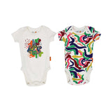 Baby Elephant Kids New Born White & Multicolor Sleepsuit