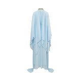 Baqa Women's Embellished High-Neck Pleated Cape Gown