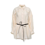 Baqa Women's Powder Casual Blouse With Belt