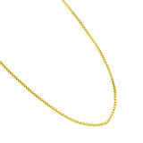 Gold-toned Venetian chain necklace made of small, interconnected square links.