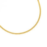 Fine gold-toned curb chain necklace with interlocking links and a polished finish.