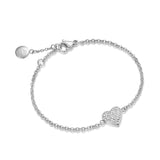 Luca Barra Ladies Steel Bracelet with Small Heart and White Crystals