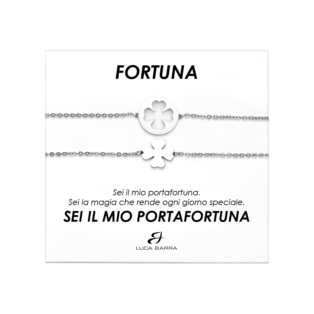 Luca Barra Ladies Steel Bracelets with Four-Leaf Clovers | Accessories | Braceletes | Fashion Jewellery | Ladies bracelet | Women | Womens