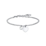 Luca Barra Ladies Steel Bracelet with Heart and White Zirconia