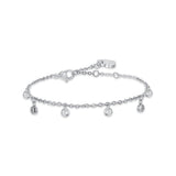 Luca Barra Ladies Steel Bracelet with White Crystals