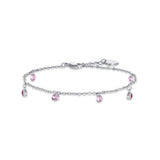 Luca Barra Ladies Steel Bracelet with Pink Crystals