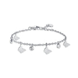 Luca Barra Ladies Steel Bracelet with Butterflies and Crystals