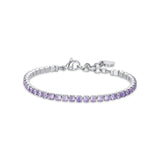 Luca Barra Ladies Tennis Bracelet with Purple Crystals