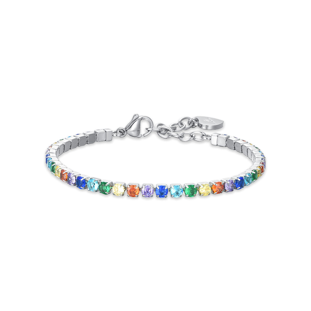 Luca Barra Ladies Tennis Bracelet with Multicolored Crystals | Accessories | Braceletes | Fashion Jewellery | Ladies bracelet | Women | Womens