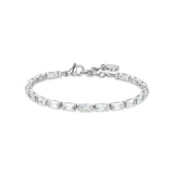 Luca Barra Ladies Tennis Bracelet with White Baguette Zirconia