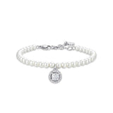 Luca Barra Ladies Steel Bracelet with White Pearls and White Zirconia