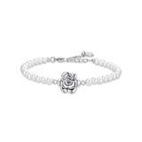 Luca Barra Ladies Steel Bracelet with Pearls and Rose