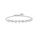 Luca Barra Ladies Steel Bracelet with White Crystals