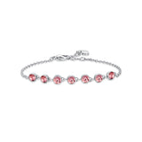 Luca Barra Ladies Steel Bracelet with Pink Crystals