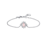 Luca Barra Ladies Steel Bracelet with Crystal and Pink Zirconia