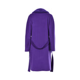 Black By Mz Women's Purple Coat With Fur Pocket