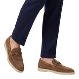 Baldinini Men's Tan Suede Leather Slip-On Loafer