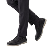 Baldinini Men's Black Perforated Leather Penny Loafers