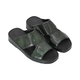 Brotini Men's Hand-Finished Anticato Leather Sandals - Turtle Green