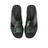 Brotini Men's Hand-Finished Anticato Leather Sandals - Turtle Green