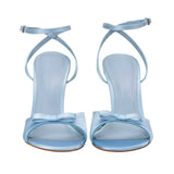 Black Suede Studio Women's Satin Heeled Sandal