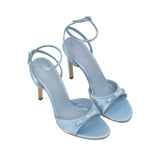 Black Suede Studio Women's Satin Heeled Sandal