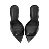 Black Suede Studio Bera Women's High Heel Patent Pointed Sandal