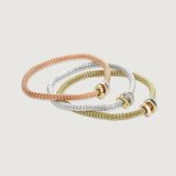 Buckley London Set Of Three Mesh Bracelets With Three Rondelles Imitation rose Gold