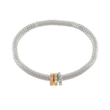 Buckley London Mesh Stretch With Three Rondelles rose Gold