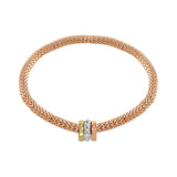 Buckley London Mesh Stretch With Three Rondelles Rose Gold