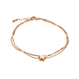 Buckley London Double Chain Star Charm BraceletRose Gold SS25