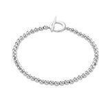 Buckley London Silver T-Bar Beaded Bracelet Silver SS25