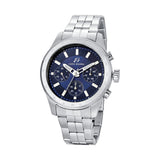 Luca Barra Gents Steel Watch with Blue Dial and Silver Bezel