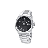 Luca Barra Gents Steel Watch Black Dial and Silver Details